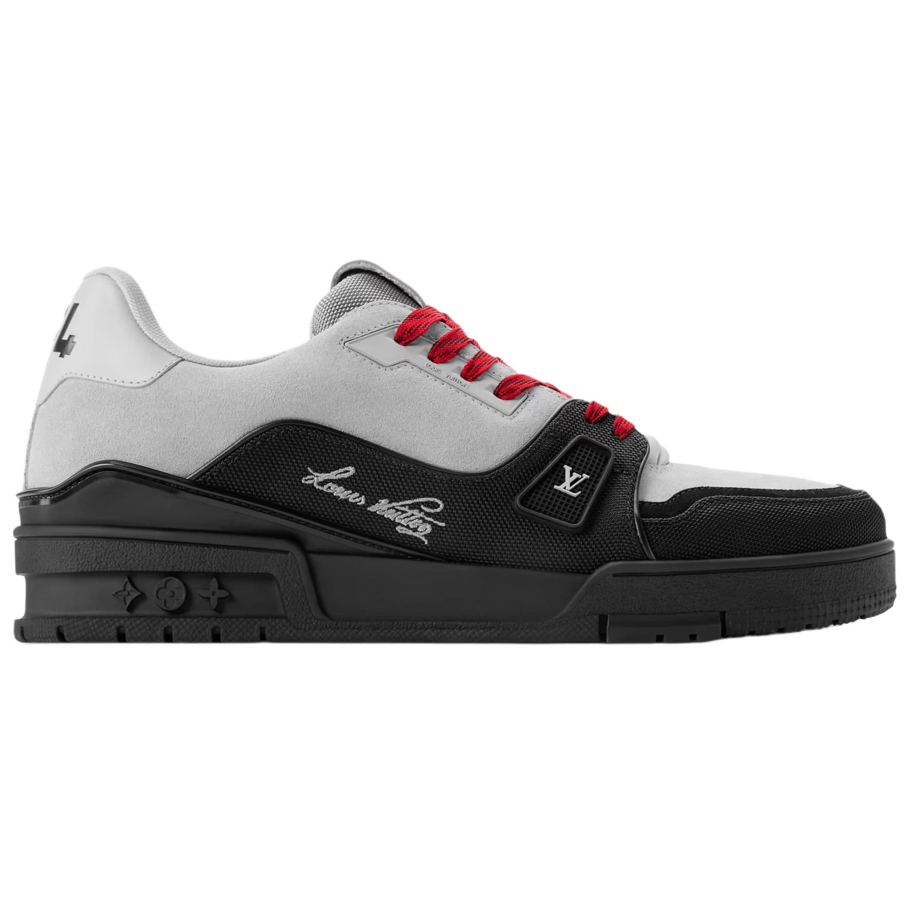 LOUIS VUITTON Trainer Nubuck Letter Pattern Gray