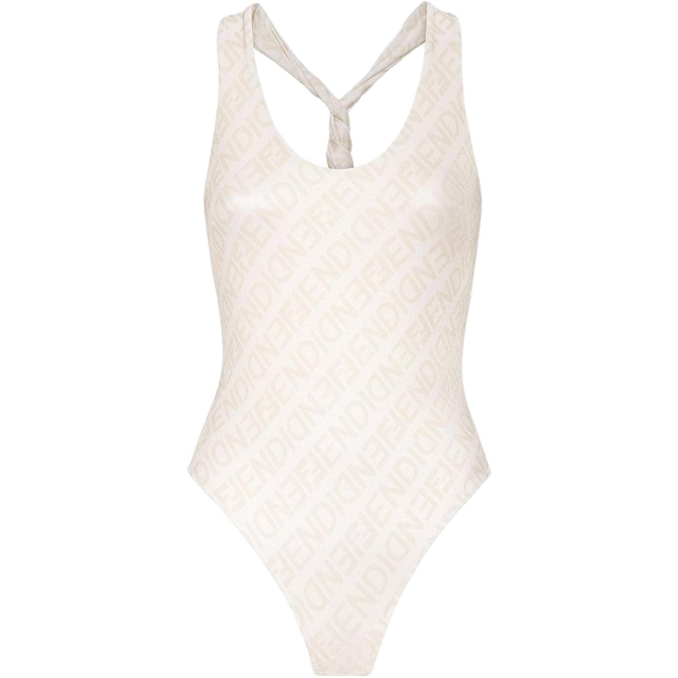 FENDI Allover Ff Motif OnePiece Swimsuit White