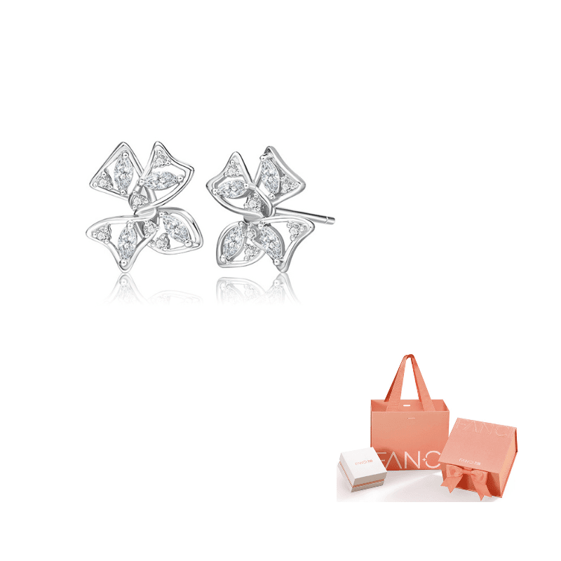 FANCI 925 Sterling Silver Stud Earrings Floral Stud Earrings