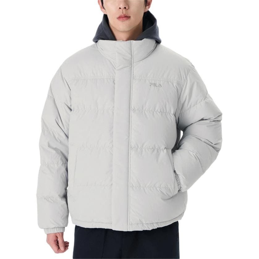 FILA Down Jackets Gray Stand Collar Moderate Straight Fit