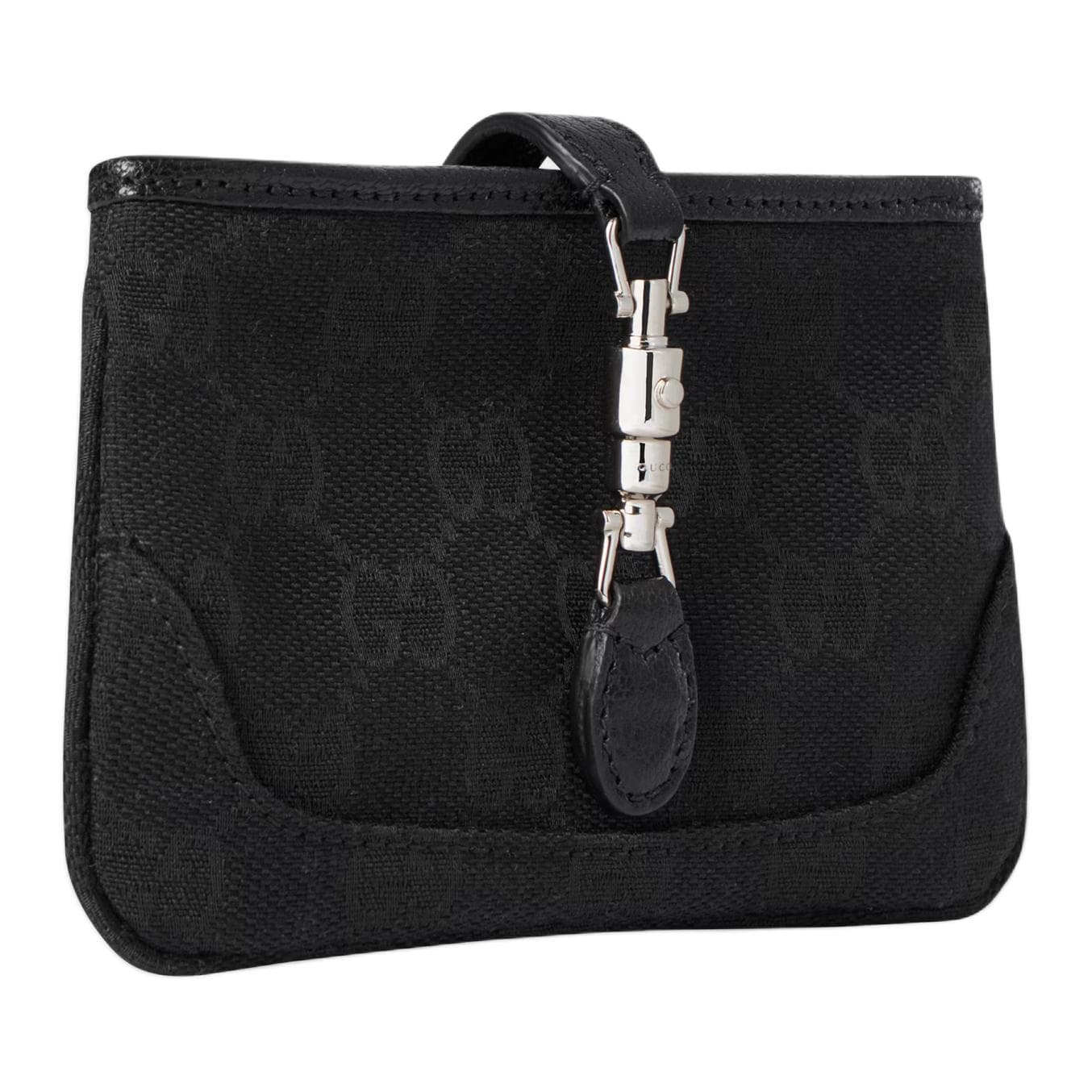 GUCCI Jackie GG Canvas Key Pouch Black