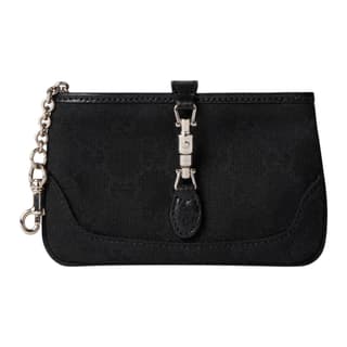 GUCCI Jackie GG Canvas Key Pouch Black