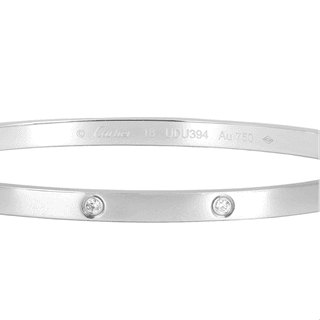 CARTIER LOVE 18K Gold Diamond Bangles White Gold