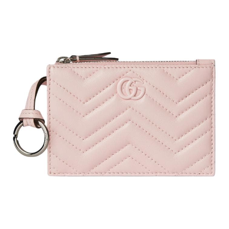 GUCCI GG Marmont Nappa Key Pouch Pink
