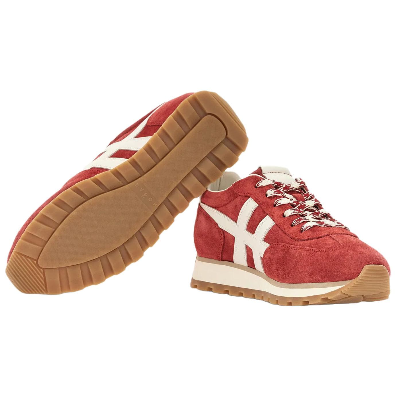 HOGAN 86er Leather, Suede 4cm Red