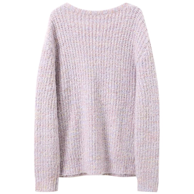 3COLOUR Sweaters Taro Purple Vneck Moderate Cardigan
