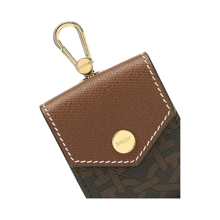 BALLY Cow With Fabric Earphone Case Brown