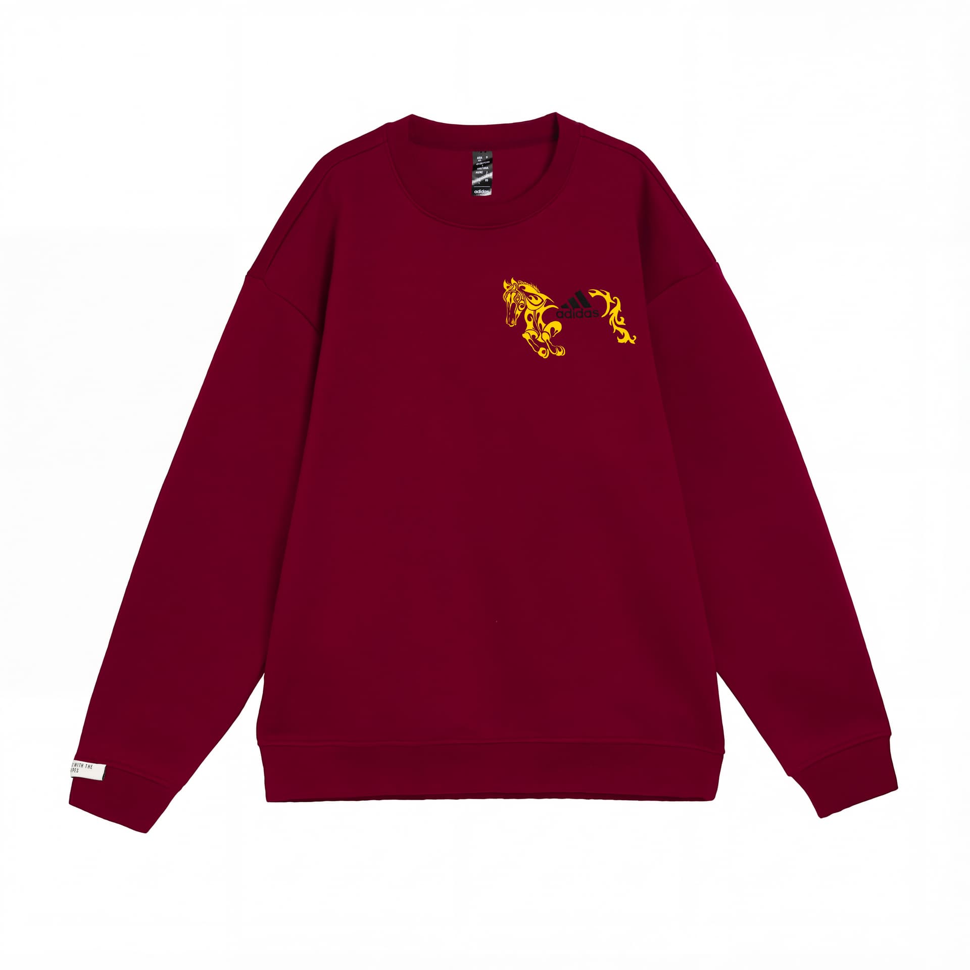 Adidas Sweatshirts Red Crew Neck Moderate Straight Fit