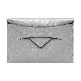 Moynat Taurillon Gex Cow Passport Holder Silver Celadon