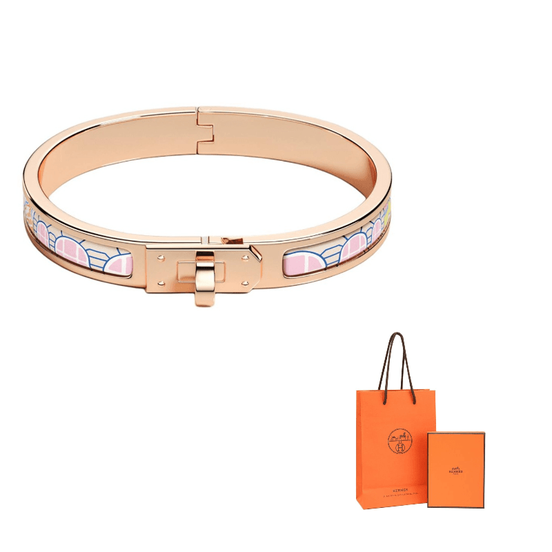 HERMES Mini Clic Kelly Faubourg City Wristbands Gold Rose Gold