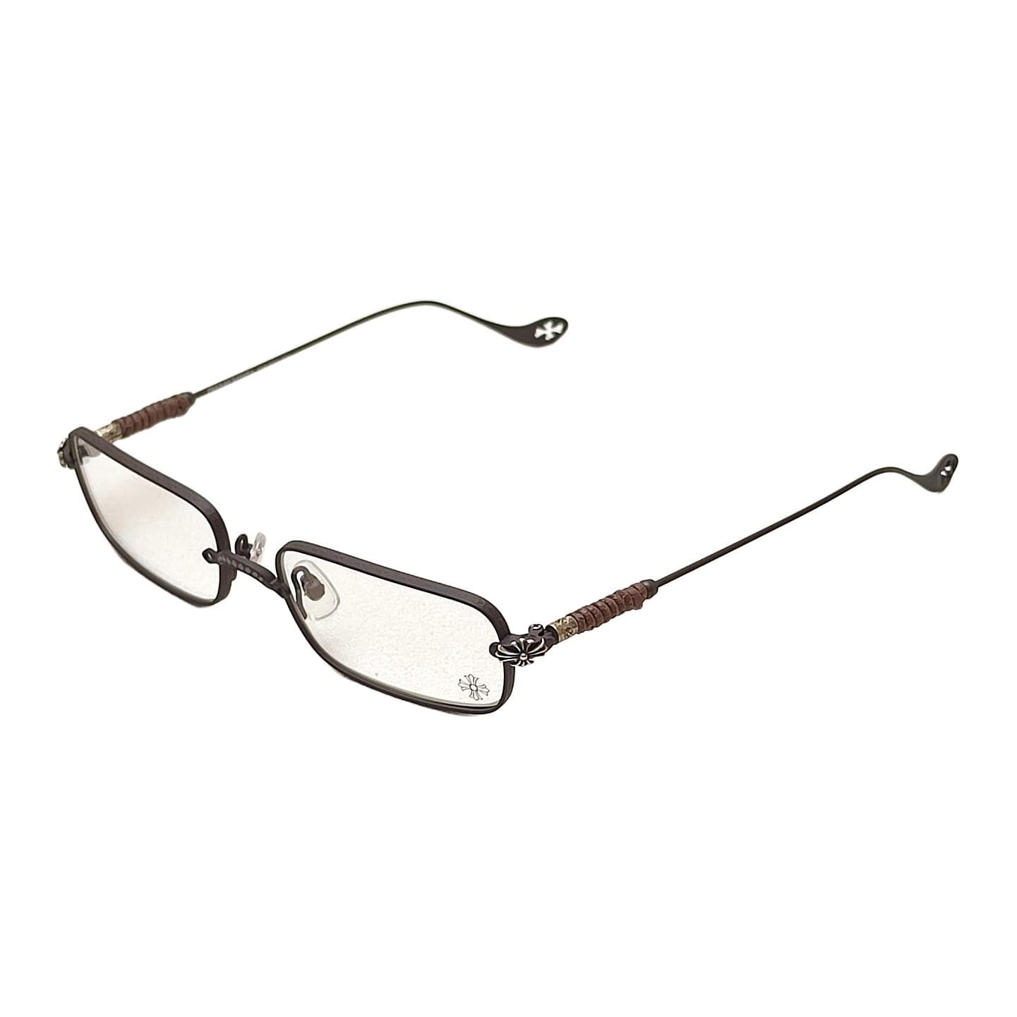 Chrome Hearts Titanium Rectangular Prescription Brown
