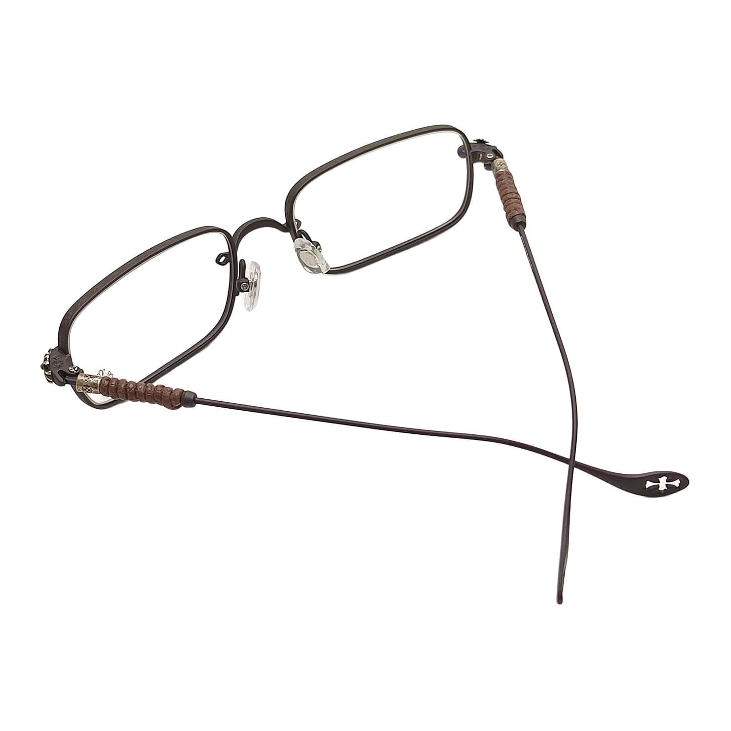 Chrome Hearts Titanium Rectangular Prescription Brown