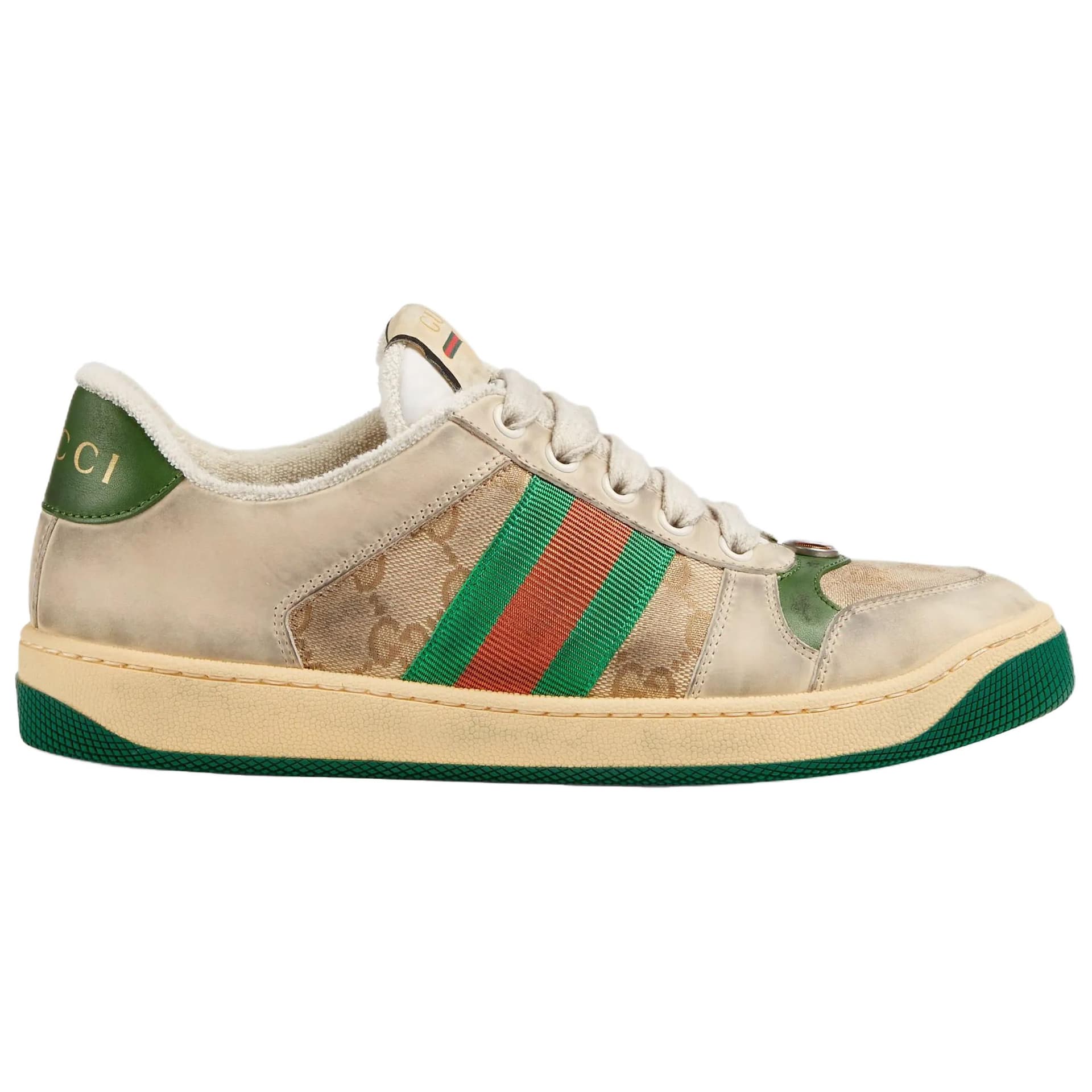 GUCCI Screener Distressed Green Orange