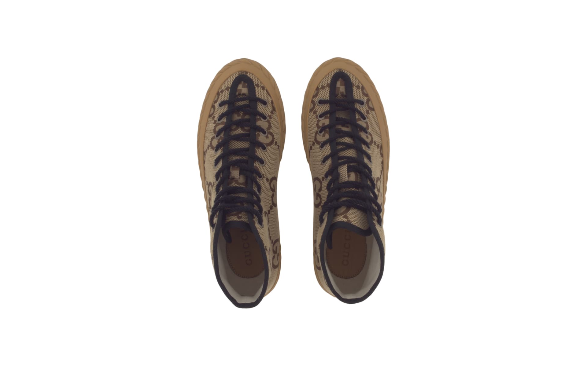 GUCCI Double G High Canvas Camel