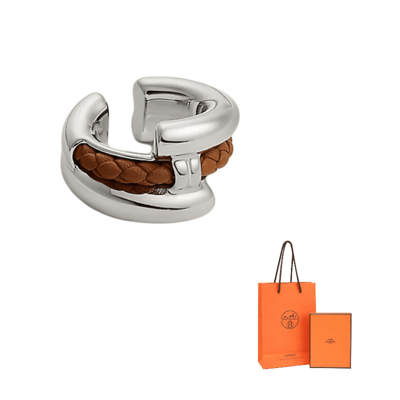 HERMES Clip On Earrings Gold Gold