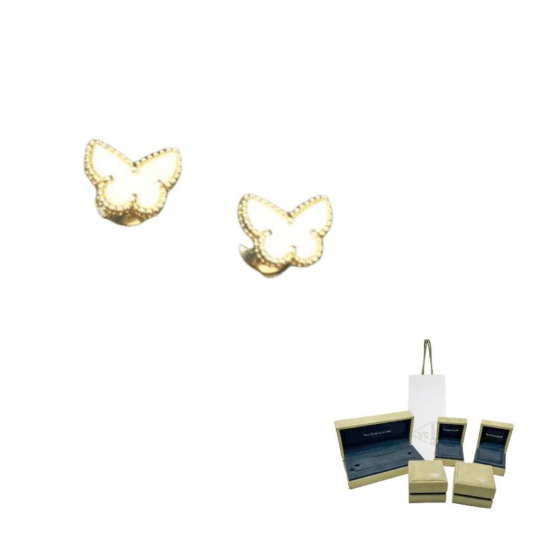 Van Cleef & Arpels 2010s 18K Yellow Gold Butterfly Earrings Gold