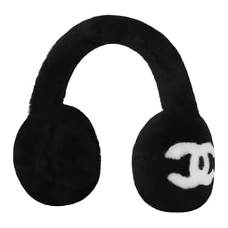 CHANEL 23n Wool Earmuffs Black