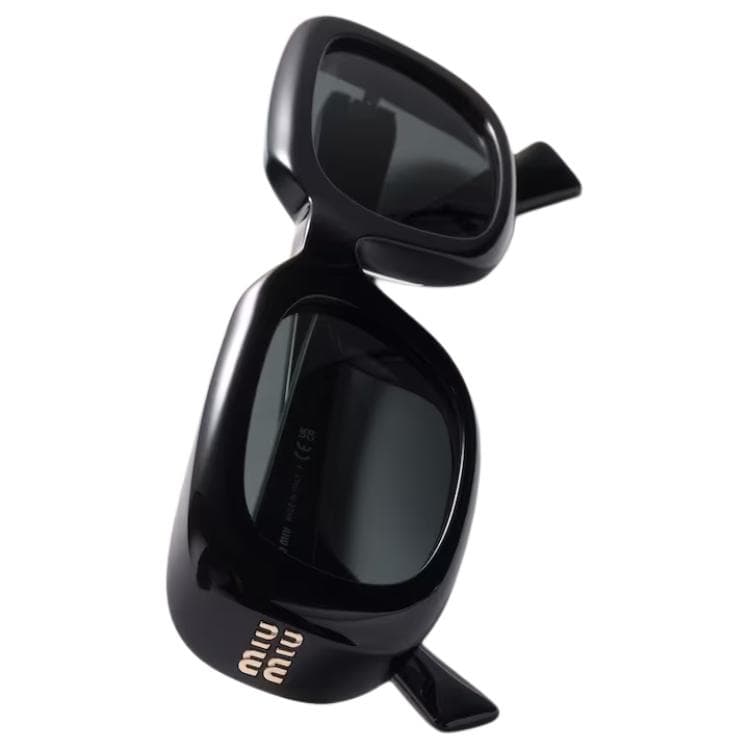 MIU MIU Acetate Rectangular Sunglasses Black