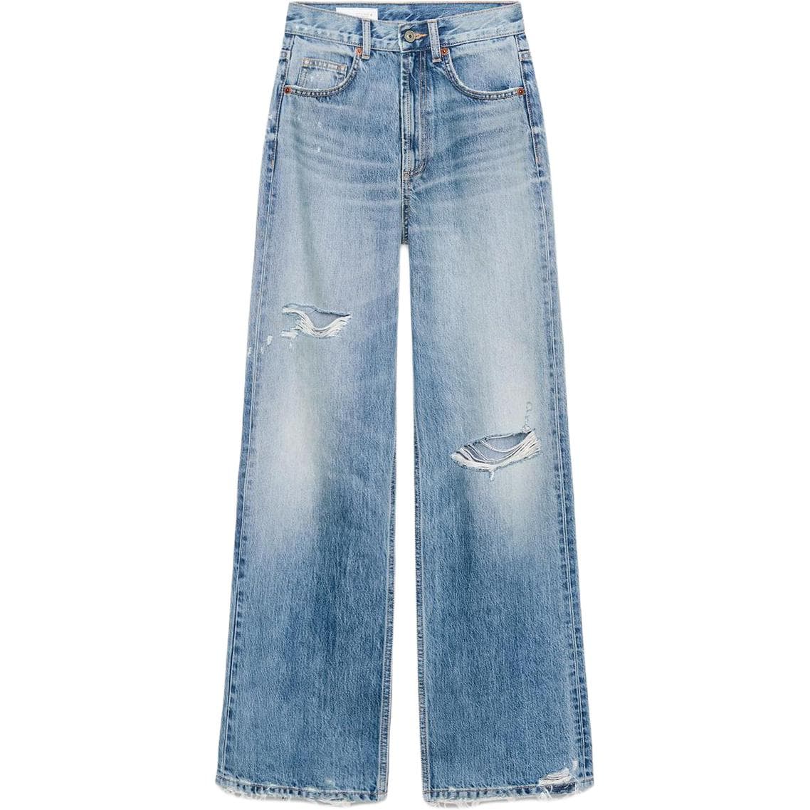 ZARA Trf Jeans Blue Moderate Wide Leg