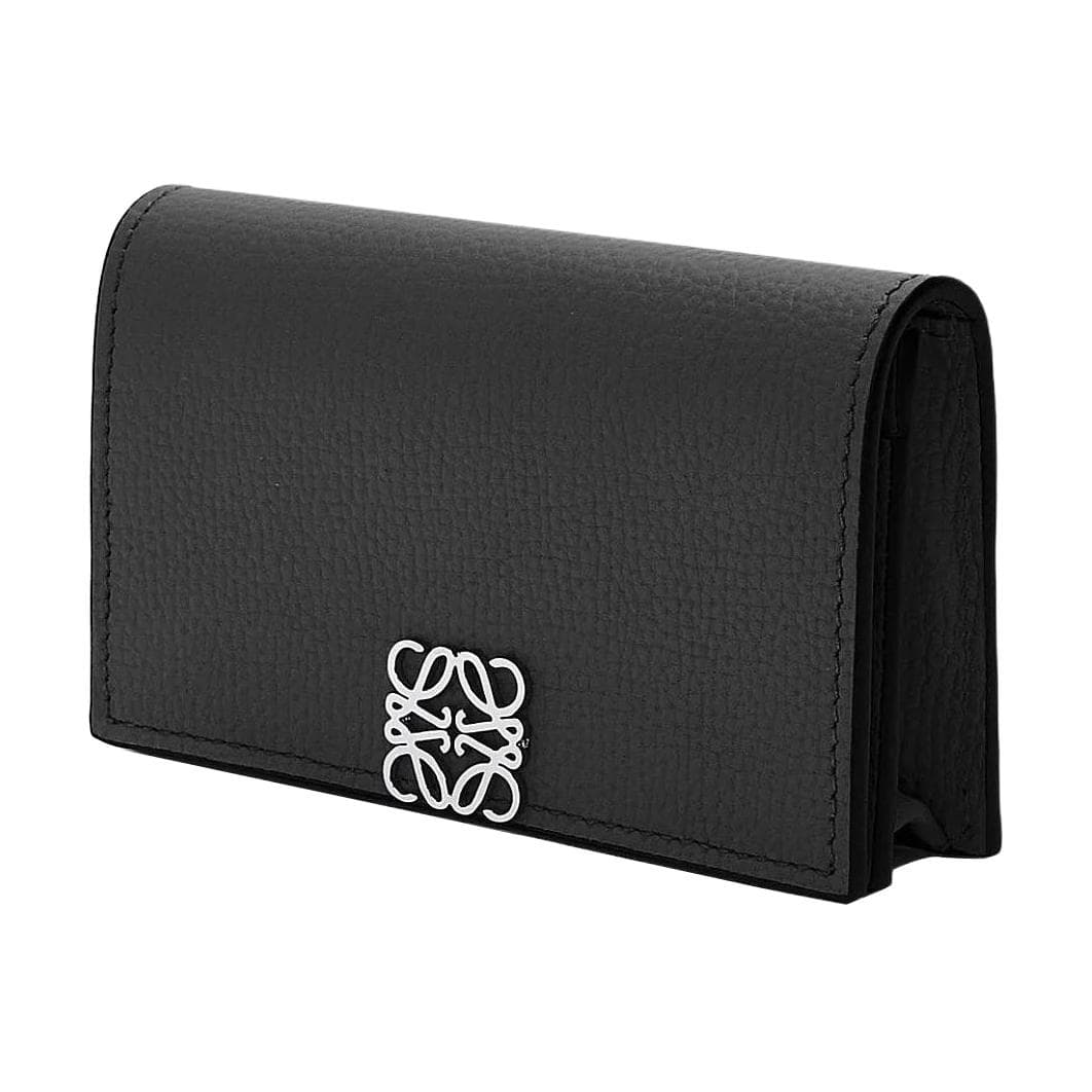 LOEWE Anagram Pebble Texture Cow Business Card Holder Black