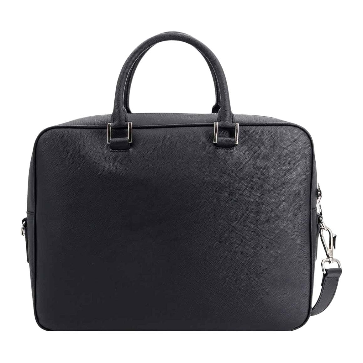KITON Brand Logo Calfskin Briefcase Black