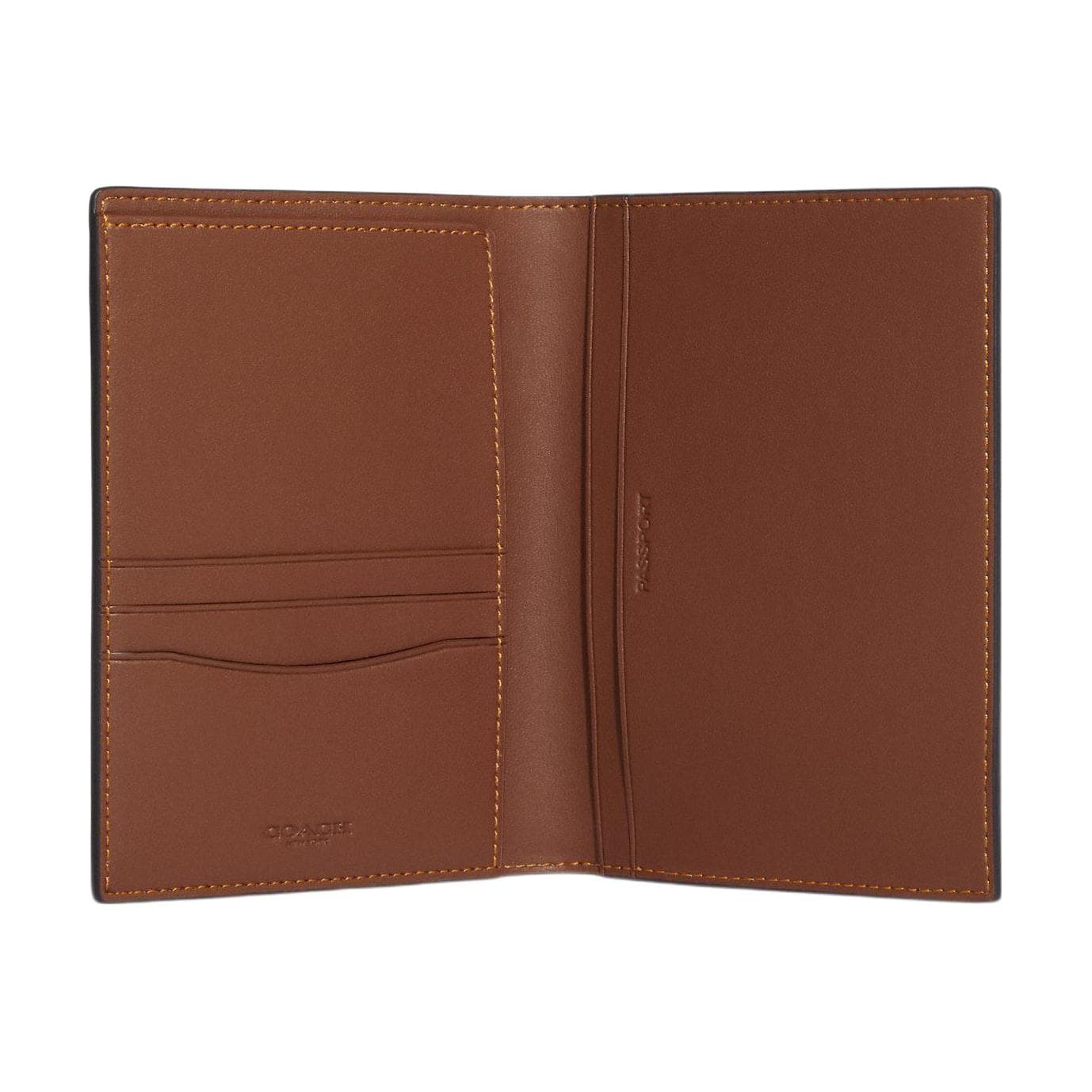 COACH Passport Case Coated Canvas Wallet, Card Holder, Passport Holder Mini Brown With Rainbow