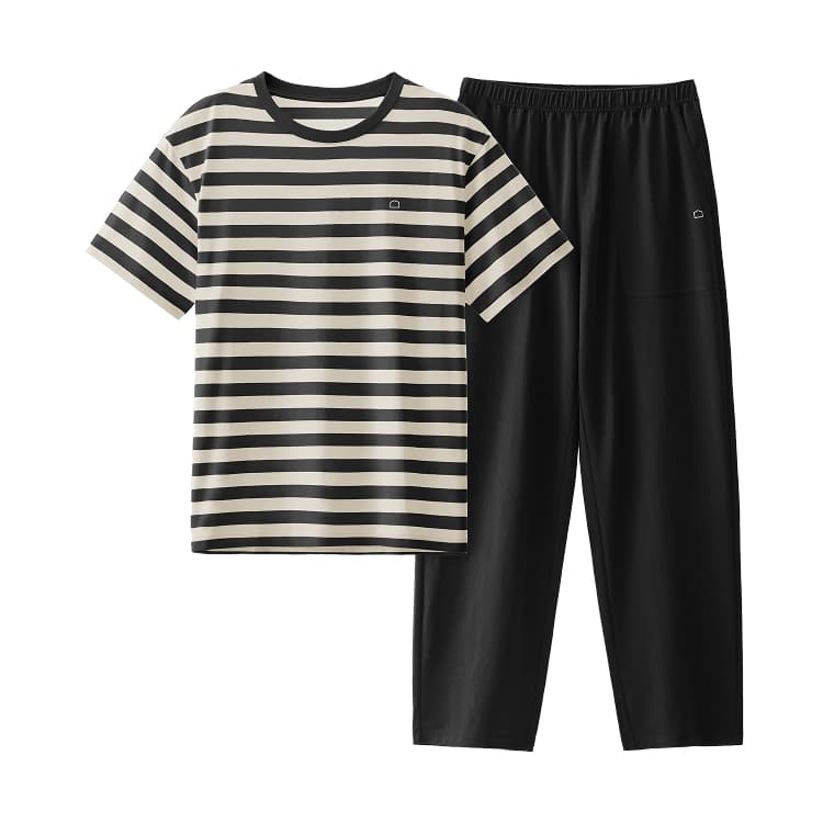 BANANA IN Home Pajama Set [Men's]Moyu Horizontal Stripes Pattern