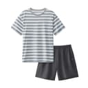 [Men's Shorts]BlueGray Horizontal Stripes