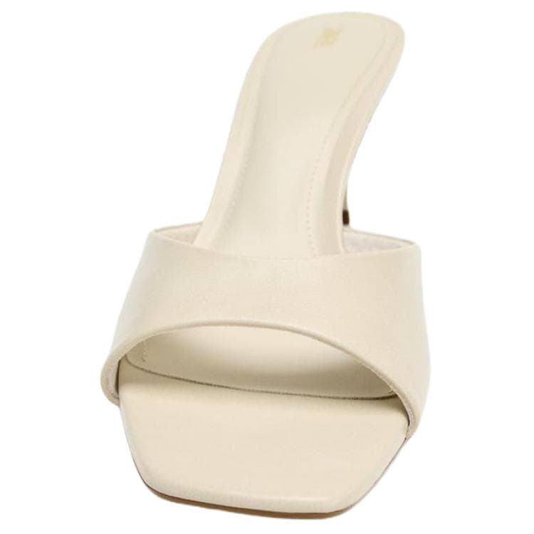 ZARA Slide Slippers Light Beige Yellow