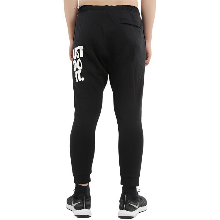 Nike Letter Fleece Lined Thermal Sweatpants Knitted Sweatpants Black