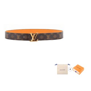 LOUIS VUITTON Monogram Cow Brown Yellow Width 4cm