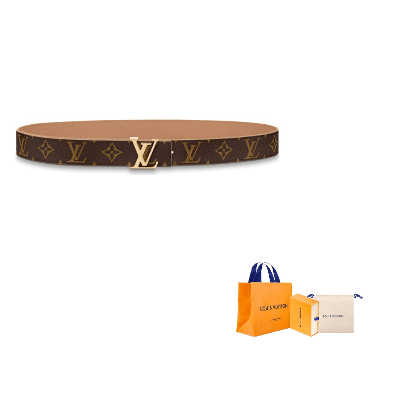 LOUIS VUITTON Initiales Canvas Metal Parts Brown Width 3cm Brown