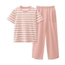 [Women's Pants]Coral Pink Stripes