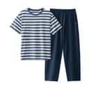 [Men's Pants]Seaweed Blue Horizontal Stripes