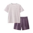[Women's Shorts]Pink Purple Horizontal Stripes