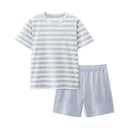 [Women's Shorts]Dusty Blue Horizontal Stripes