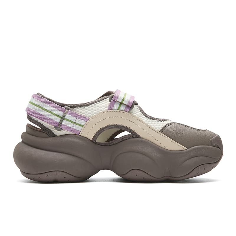 FILA BAGEL SANDAL Lightweight Height Increasing Breathable River Trekking Micro White/Misty Purple
