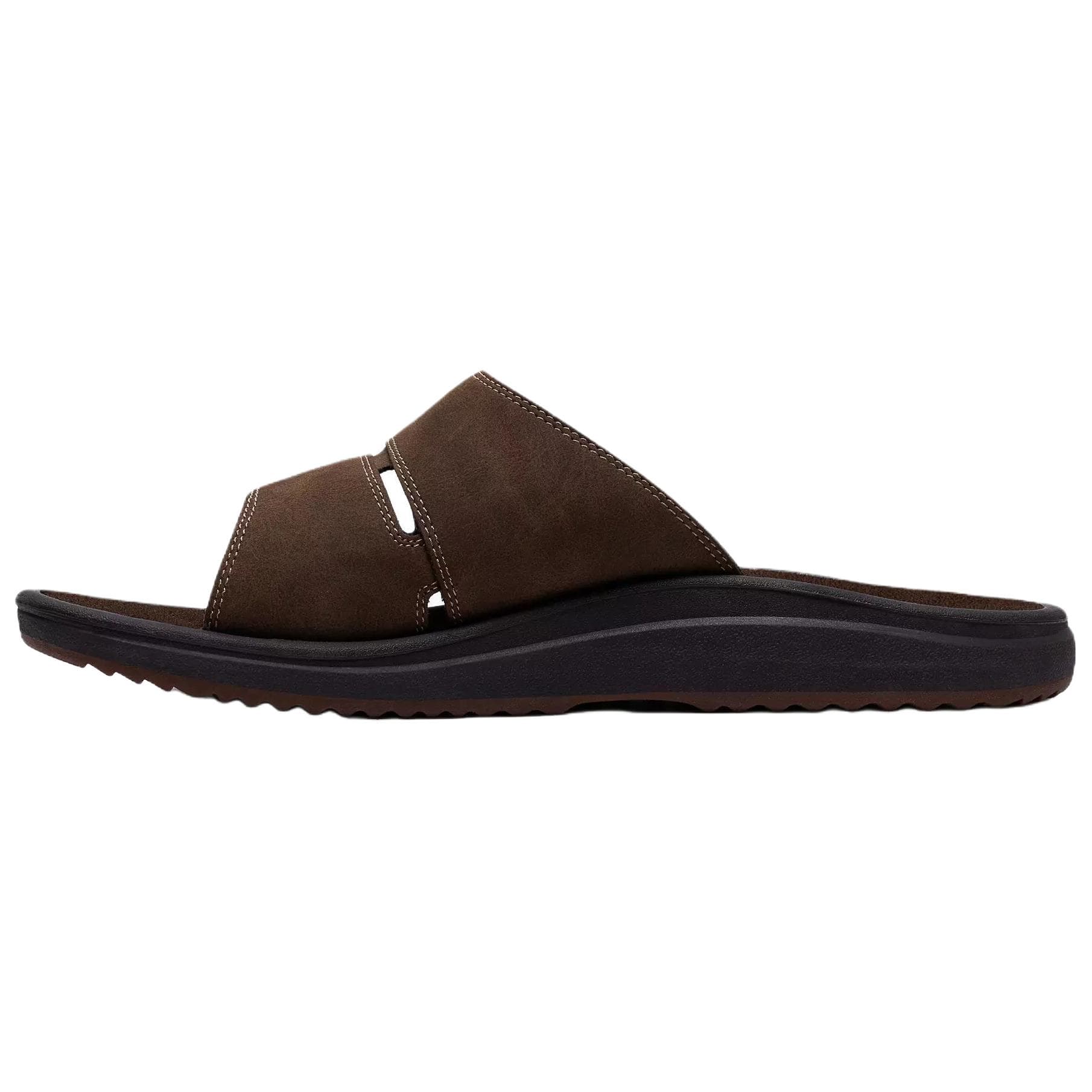 Clarks Rubber Slide Slippers Dark Brown