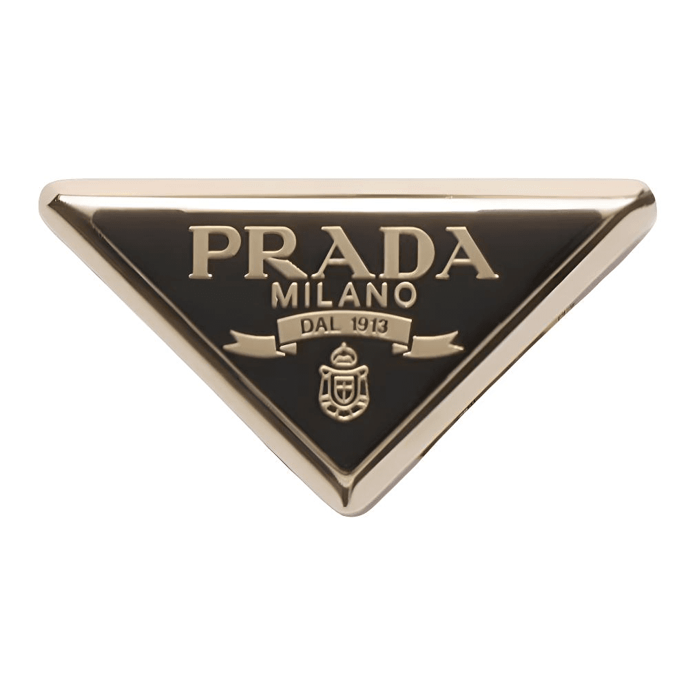 PRADA Metal, Enamel Scarf Clip Black Black