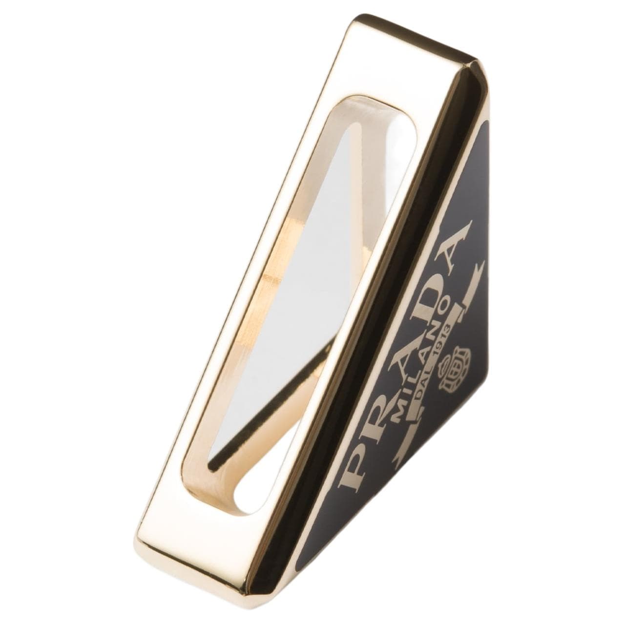PRADA Metal, Enamel Scarf Clip Black