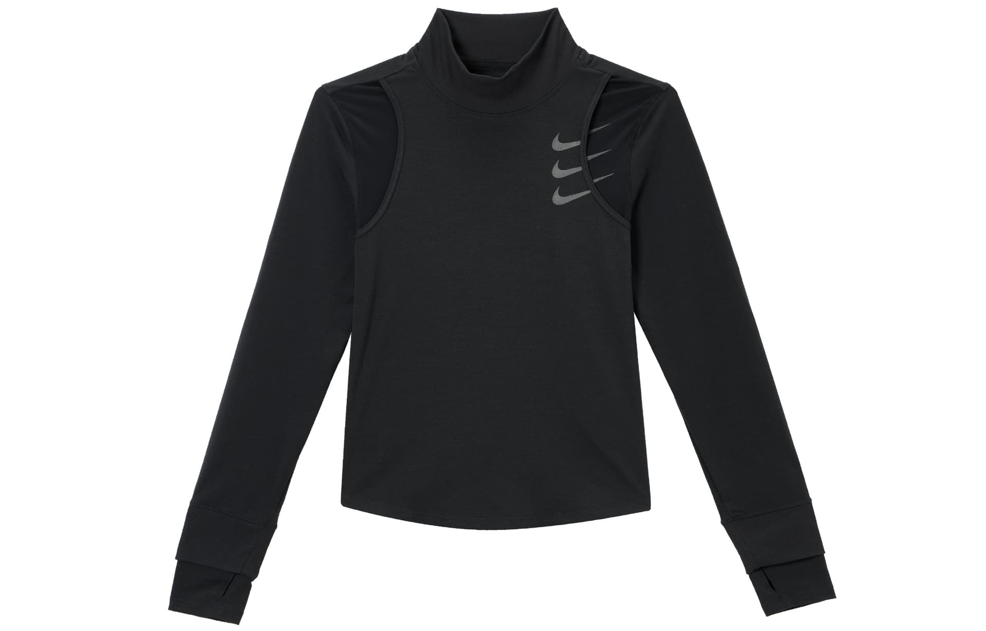 Nike TShirts Black Turtleneck Moderate Straight Fit