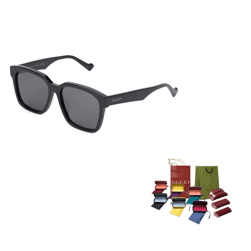 Gucci Square Frame Sunglasses 001 (Black Frame with Gray Lens)
