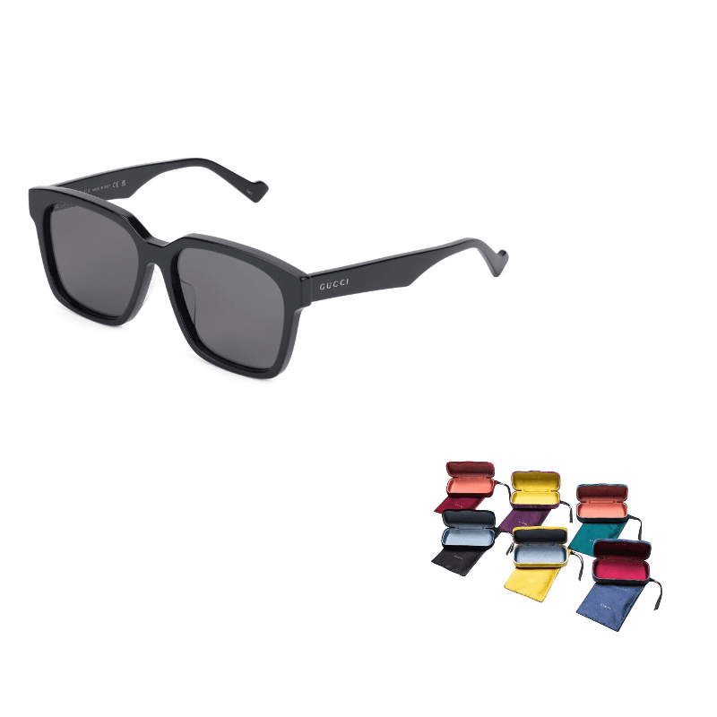 Gucci Square Frame Sunglasses 001 (Black Frame with Gray Lens)