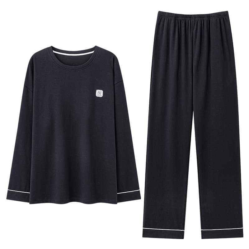 MIIOW Pajama Sets Black 1 1940[Versatile Solid Color 100% cotton]