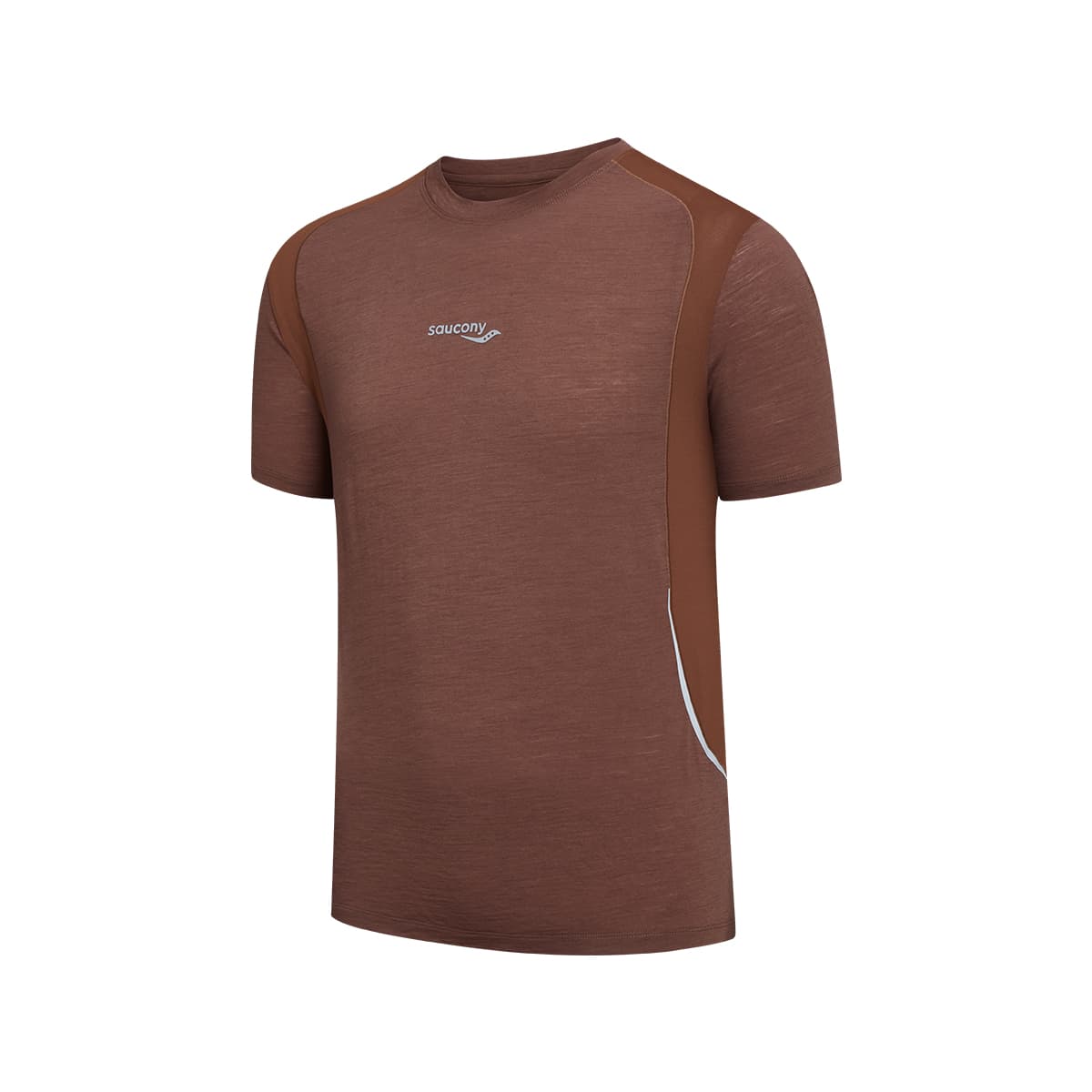 Saucony TShirts Crimson Red Crew Neck Moderate Straight Fit