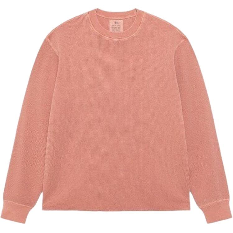 Stussy Garment Dyed Long Sleeve Thermal 'Faded Black' Orange