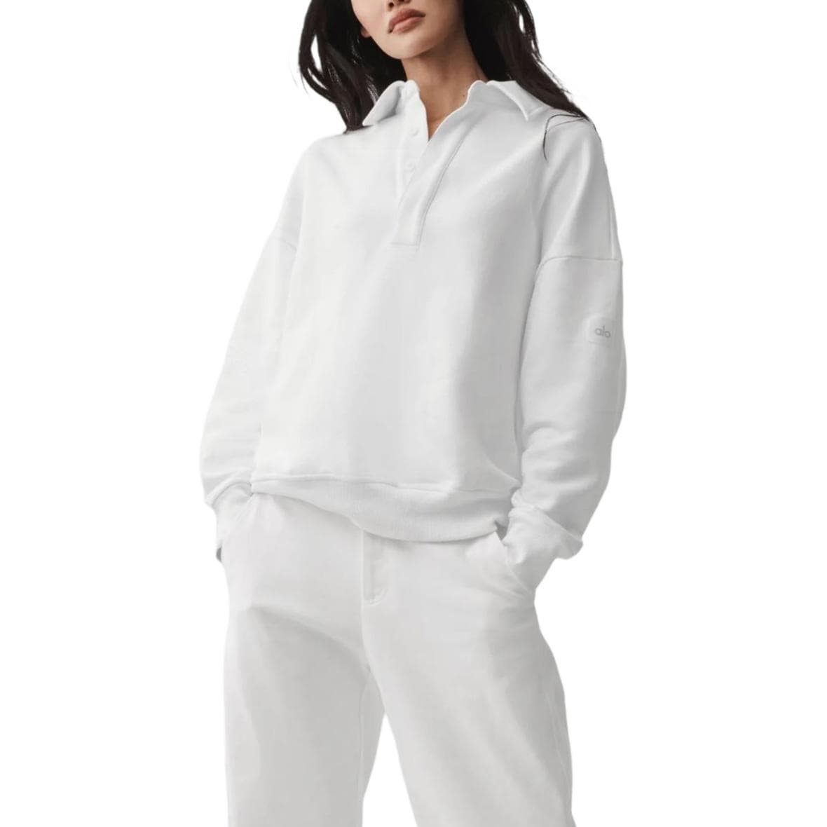 Alo Yoga Sweatshirts Polo Collar Moderate