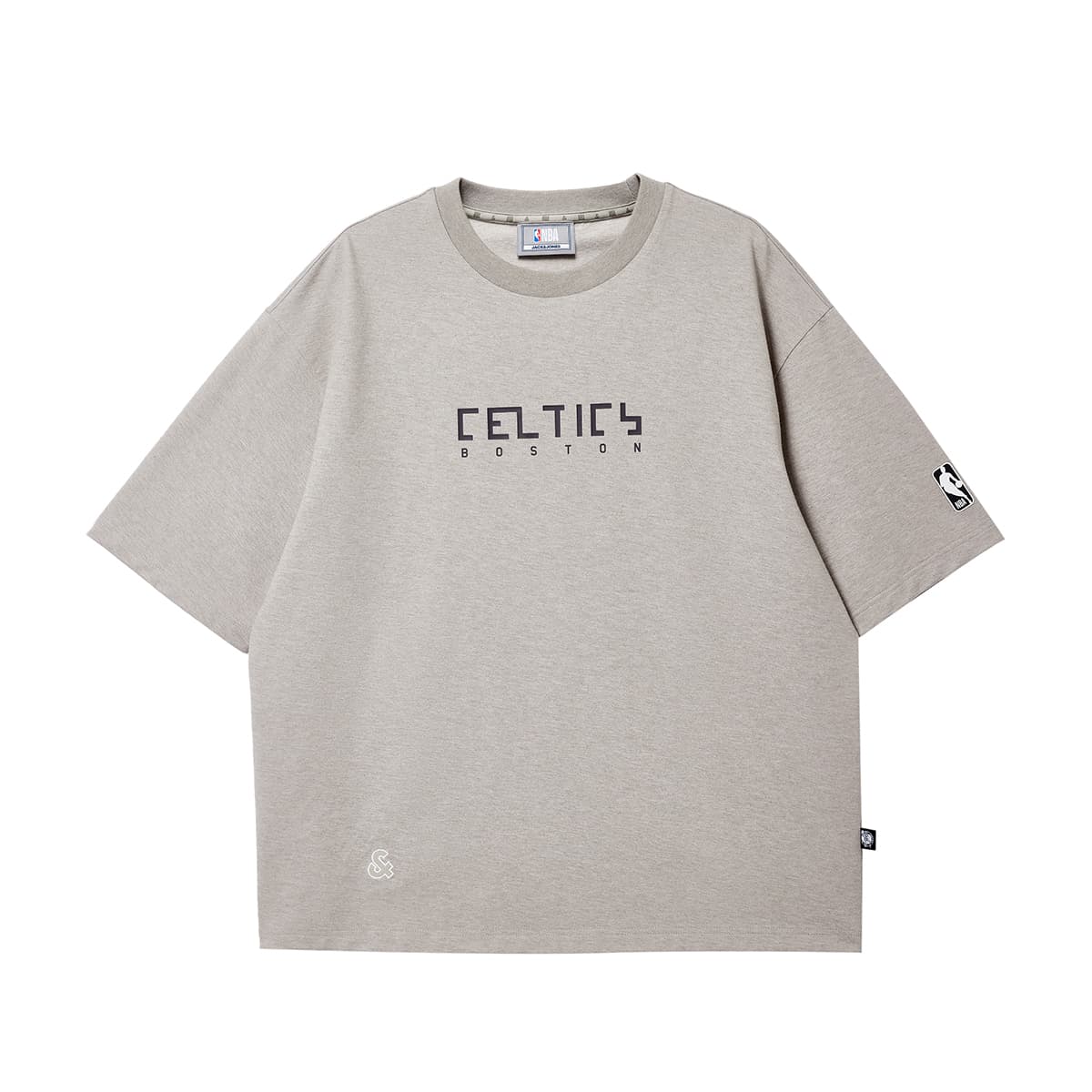 JACK&JONES X NBA TShirts G02 Light Brown Heather Crew Neck Moderate Other