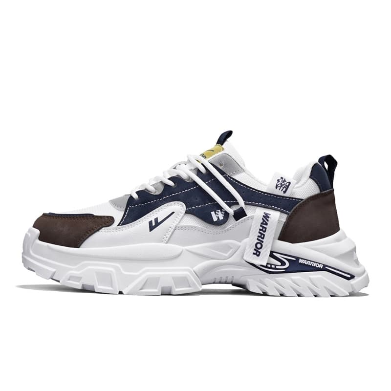 Warrior Coverage Moisture Wicking Chunky White Dark Blue Brown
