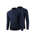 2Piece Top Set (Navy Blue+Cyan) with Fleece and Extra Thickness/High Collar Windproof